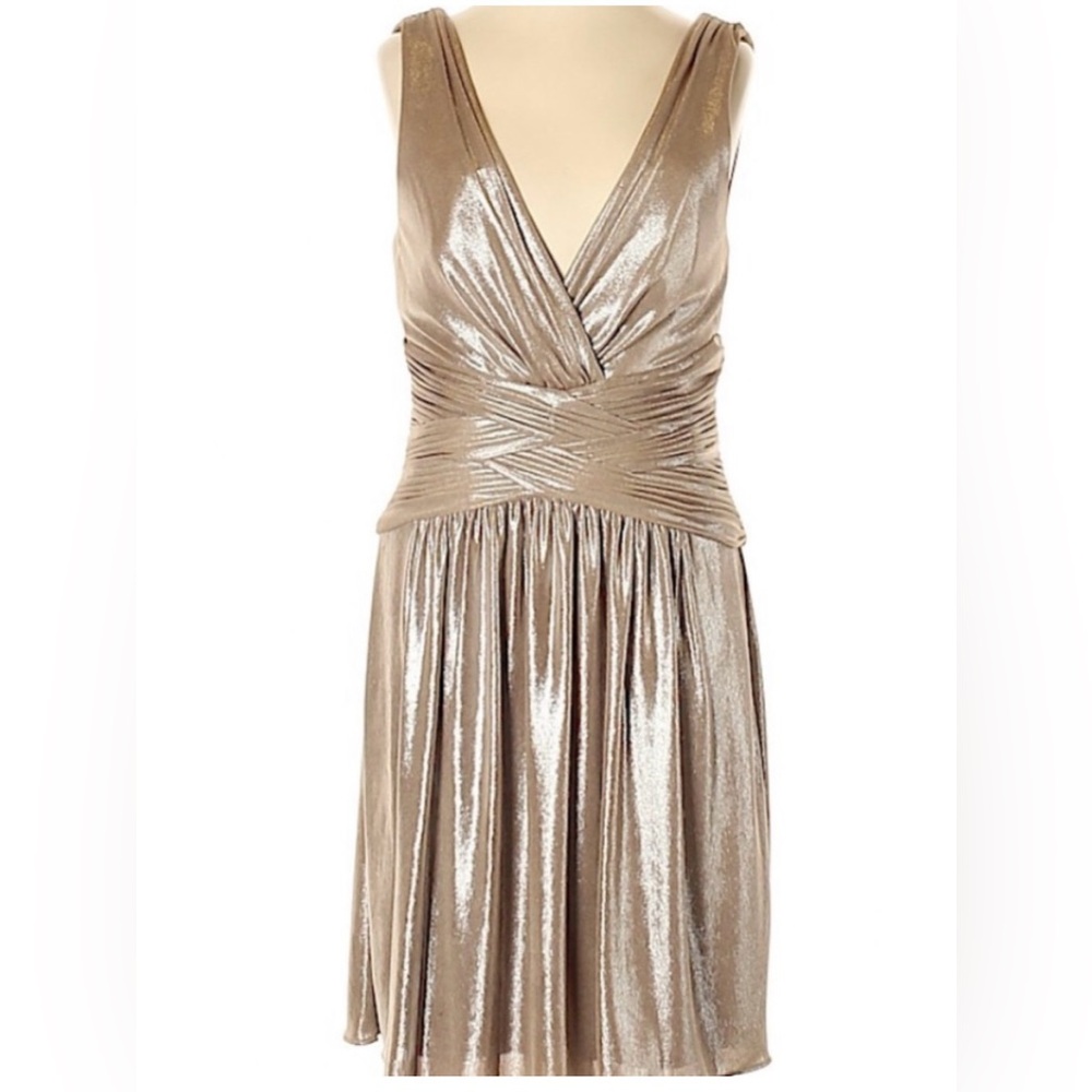 BCbG metallic Grecian dress Size S